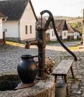 Ritka, nagyméretű karcagi fekete kerámia korsó - Agyagipari HSZ