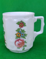 Vintage MZ Altrohlau, rózsás ,virágos ,sokszögletű bögre 19 sz vége