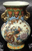 Csodaszép kínai aranyozott antik porcelán váza dísz régiség