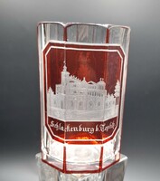 Bohém fürdőpohár: Schlackenburg, Teplitz közelében a 19. század második fele