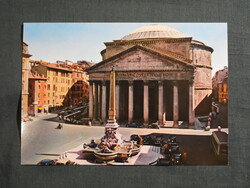 Képeslap,Olaszország,Róma,Piazza della Rotonda tér,Pantheon látkép,részlet,1970-