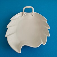 Herend Porcelain, Unpainted White Leaf-Shaped Serving Dish