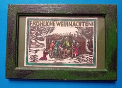 Ernst Huber (osztrák 1895-1960) : Boldog Karácsonyt , monotypia