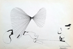 Marosán Gyula (1915-2003) betiltott műve! szignózott - modern, absztrakt grafika