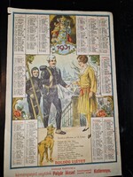 1931, kéményseprő falinaptár, színes litográfia, ritka
