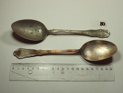 Antik vegyes evőeszköz készlet része 2 db kanál Alpacca Alpakka
