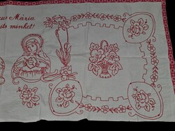 Régi hímzett felíratos falvédő 4 db