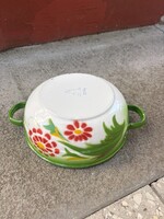 Retro Budafoki 20 cm Zománcos tál falusi paraszti gyűjtői nosztalgia darab