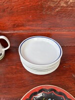 8 db Zsolnay retro kék csíkos 17 cm tányérok tányér falusi paraszti gyűjtői nosztalgia darab