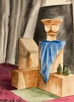 Makláry Jenő: Műtermi kompozíció - akvarell munka magyar művésztől /számlát adunk hozzá/