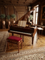 Olasz stíl emelhető lapos zongoraszék, zongora pad