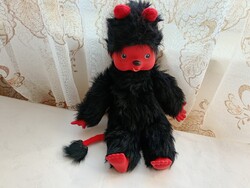 Játékbaba Moncsicsi Piros Ördög plüss krampusz monchichi figura 30cm retro majmocska