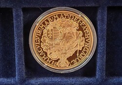 Hollóházi 24k gold-plated copper coin replica, mirror strike