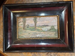 Basch Árpád Original: Tihany or Tétény Landscape 1910