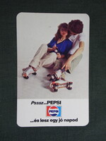 Kártyanaptár,PEPSI üdítőital,Pécs sörgyár,sörfőzde,férfi,női modell,1981,  (1)