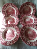 Angol fajansz mély tányér /Palissy Pottery/