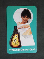 Kártyanaptár,Herbária gyógynövény forgalmi vállalat,Budapest,habfürdő,erotikus női modell,1981,  (1)