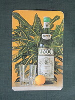 Kártyanaptár,Ámor vermut,Kecskemét Szikra állami gazdaság,Nyárlőrinc,1981,  (1)