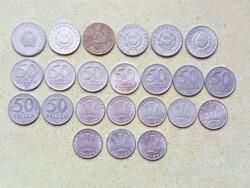 Magyarország 23 db Különböző Érme 20 50 Fillér 1 Forint 1949-1991