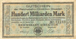 100 milliárd márka 1923.10.26 Németország Drezda