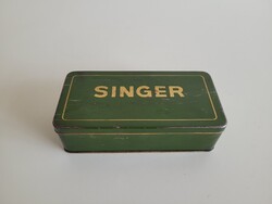 Régi Singer doboz fémdoboz varródoboz varrógép alkatrészes doboz pléh doboz