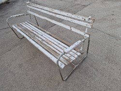 Retro kerti pad retro csővázas strand pad szánkotalpas kertipad régi Balatoni kerti pad