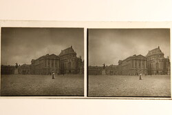 Antik sztereó üvegpozitiv - Versailles-i kastély - 1900-as évek eleje /PV/