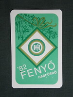 Kártyanaptár,Herbária gyógynövény forgalmi vállalat,Budapest,fenyő habfürdő,1982,  (1)