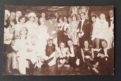 Szeged 1923 Báli csoportkép fotó képeslap Hontiné fényképész Szeged