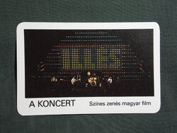 Kártyanaptár,MOKÉP,mozi,ILLÉS együttes,A koncert film,1982,  (1)