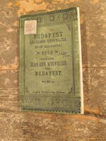 Budapest legujabb tervrajza 1893, rövid útmutatóval, bekötve, papírrégiség