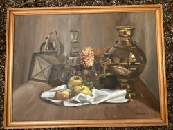 Novák A. - Asztali csendélet almákkal .