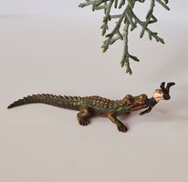 Antik bécsi bronz miniatűr 'Black boy and alligator bait' gyűjtői darab Vienna krokodil 1800/1900