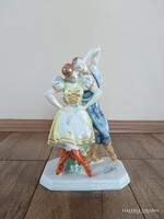 Antik Herendi porcelán táncolók figura