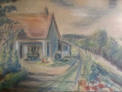 Vadonné Perényi Irén ( 1904 - ? ) -  Ebéd a tornácon .