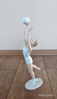 Ritka Wallendorf porcelán tornászlány figura
