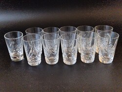 10+1 darabos Kézzel Csiszolt Ólomkristály Pálinkás Készlet  ﻿