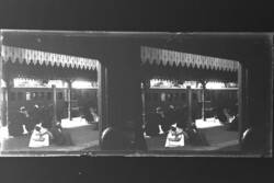 Antik sztereó üvegnegatív - Egyiptom, vasútállomás - 1900-as évek eleje /UT1/