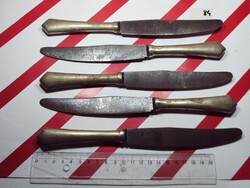 Antik evőeszköz készlet része 5 db kés, kenőkés - Alpacca, Alpakka
