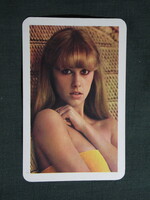 Kártyanaptár,KHV,Exotic kozmetika,női modell,1981,  (1)