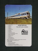 Kártyanaptár,Ganz Mávag,Mozdony- Vagon- és Gépgyár,Budapest,1982,  (1)