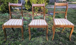 Antik Biedermeier kecses 3-db-os szék garnitúra