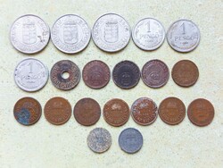 Magyarország 20 db Különböző Érme 2 10 20 Fillér 1 2 Pengő 1926-1944