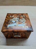 Leather jewelry box with Egyptian motif