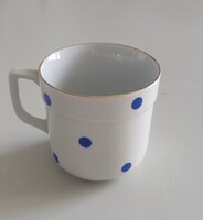 Régi kék pöttyös  jelzett Alföldi porcelán bögre