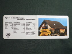 Kártyanaptár,Dél Tüzép építőanyag vállalat,Szigetvár,Siklós,Pécs,Tab,Csoma,Paks,Tamási,1982,  (1)