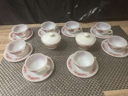 Antik Hatású Arcopal France Opálüveg Teás/Kávés Készlet – Ritka „Hilton” Sorozat ​Eladóvá vált ez a