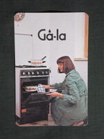 Kártyanaptár,VIDIA vas műszaki iparcikk üzletek,Baja,Szeged,Gá-la tűzhely,női modell,1982,  (1)