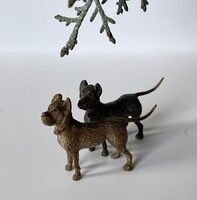 Antik bécsi bronz miniatűr dán dog kutya páros szobrocska gyűjtői darab Vienna 1800/1900