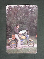 Kártyanaptár,VIDIA vas műszaki iparcikk üzletek,Baja,Szeged,RIGA motorkerékpár,1982,  (1)